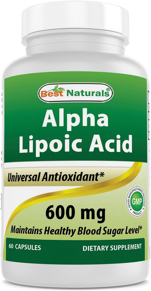 Best Naturals Alpha Lipoic Acid 600 mg 60 Capsules - ALA Powerful Antioxidant (60 Count (Pack of 1))...