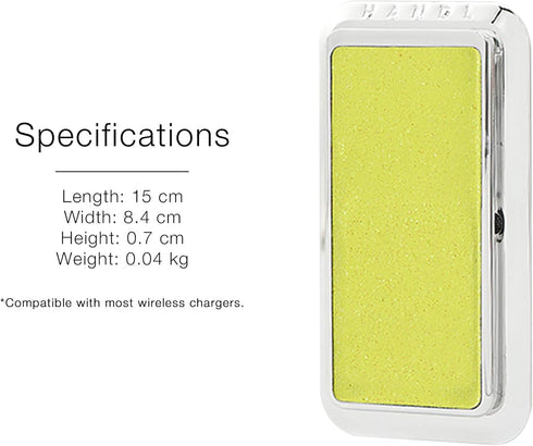HANDL New York Yellow Glitter HANDLstick Silver Glitter Grip and Stand for Smartphone...
