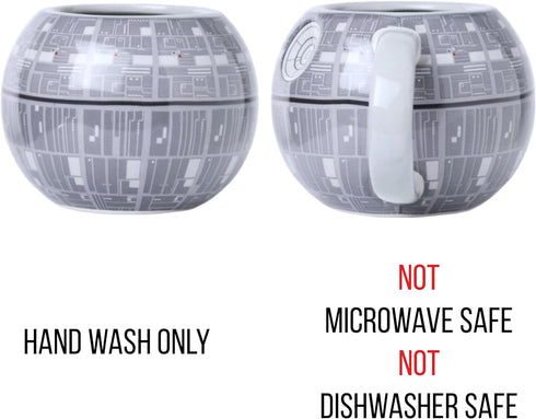 Silver Buffalo Star Wars Death Star 3D Sculpted Ceramic Coffee Mug for Cappuccino, Latte or Hot Tea, 20 ounce, Gray Multicolor SV9195...