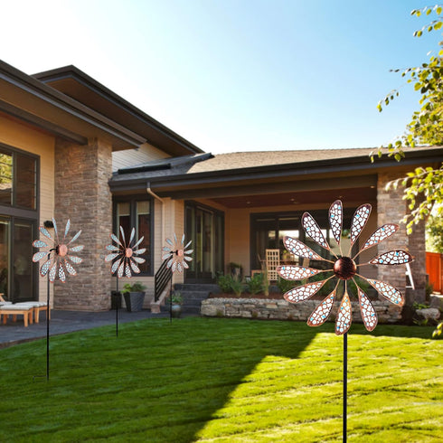 Outdoor Wind Spinner 33" Metal Wind Sculpture Waterproof Fluorescence Wind Spinners for Garden Patio Lawn Decoration...