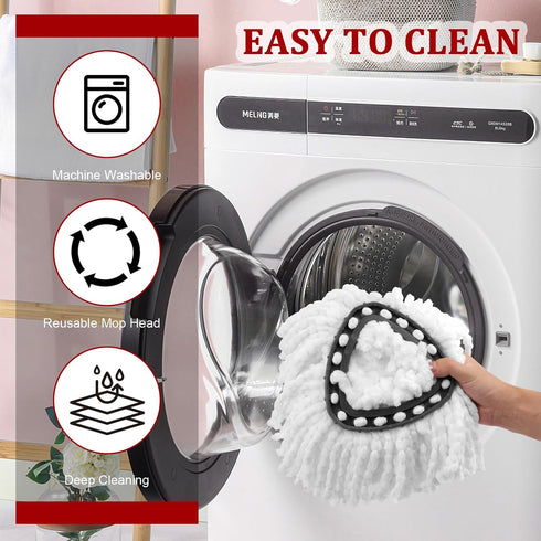 NICEMOVIC 3 Pack Spin Mop Replacement Head, Compatible with O-Ceda Easywring Spin Mop Heads Replacements, Microfiber Mop Refills for Easy Cleaning...