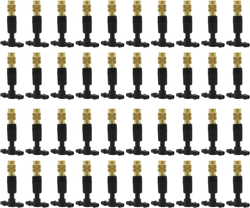3-Way Atomizing Nozzle with Drip Irrigation Connector Irrigation Nozzle for 1/4-inch Drip Tubing Brass Misting Nozzles Tees for Gardens, Irrigatio...