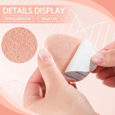 Jiuguva 60 Pack Metatarsal Foot Pads 0.25 Inch Thick Ball of Foot Cushions Adhesive Metatarsal Pads Soft Metatarsal Felt Pads for Women and Men Fo...