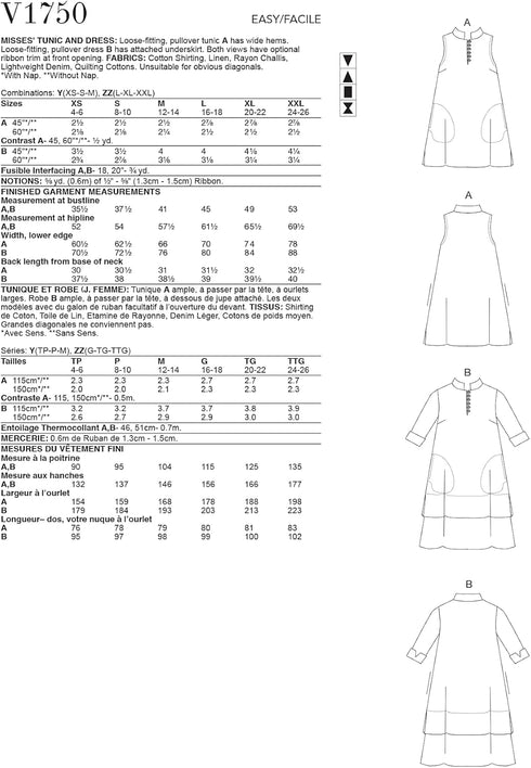 Vogue Patterns V1750ZZ Misses Dress, ZZ (L-XL-XXL), White...