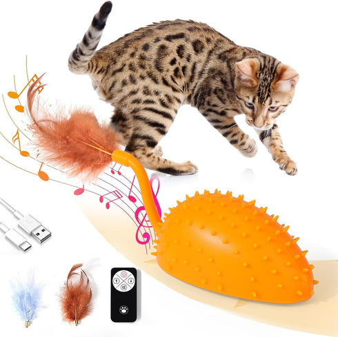 BABORUI Upgraded Cat Interactive Toy, Remote Control Mouse Toy, Automatic Cat Mouse Toys with Feathers, Moving Smart Cat Toy Car for Indoor Cats, ...