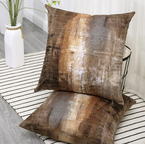 ONELZ Brown Throw Pillows and Grey Throw Pillows Decorative Pillow Covers for Couch Two Sides Printed, Fashion Style Zippered Cushion 18 X 18 Pill...