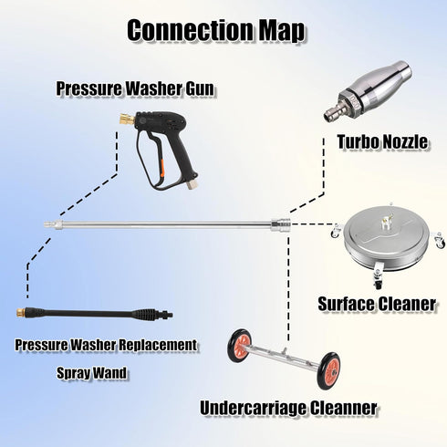 Pressure Washer Extension Wand, Stainless Steel Body and Fittings, 17 Inch Power Washer Lance with 1/4 Inch Quick Connect, 2 Pack...