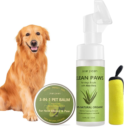 Paw Cleaner for Dogs, Dog Paw Pad Balm, Clean Paws No-Rinse Foaming Cleanser, Natural Sulfate Free Dog Paw Protector, Moisturizes Gentle Deep Clea...