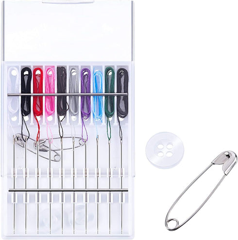 2 Boxes (20 Pieces) Pre Threaded Needle Kit Assorted Color (White Box)...