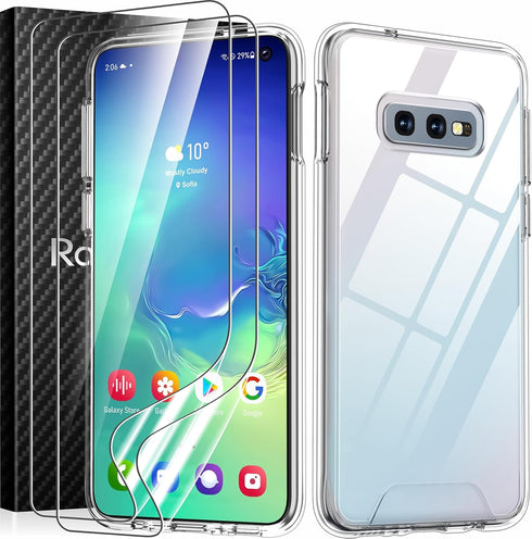 Rayboen for Samsung Galaxy S10E Case with 2X Soft Screen Protector, Crystal Clear Hybrid Designed Protective Shockproof Slim Phone Cover for Galax...