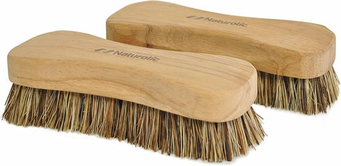 All-Natural Wooden Scrub Brush Set | Wooden Handle | Palmyra Bristle Brush for Cleaning | Eco Friendly Cleaning Products | Scrub Brush Set of 2...