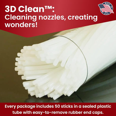 3D Fuel 3D Clean Printer Nozzle Cleaning Filament, Made in USA | 50 Sticks 1.75mm +/- 0.03mm...