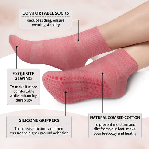 deefly Women Yoga Socks,Non Slip Grip Pilates Socks Unthickened...
