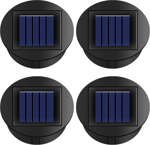 ZNYCYE 4 Pack Solar Light Replacement Top(Top Size 3.15 inch, Bottom Size 2.76 inch)LED Solar Panel Lantern Lid Lights, Outdoor Solar Replacement ...