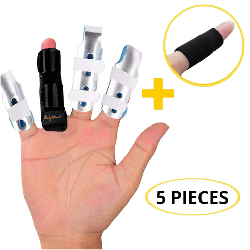 BodyMoves Finger Splints plus sleeve for trigger mallet broken finger post surgery rehabilitation...