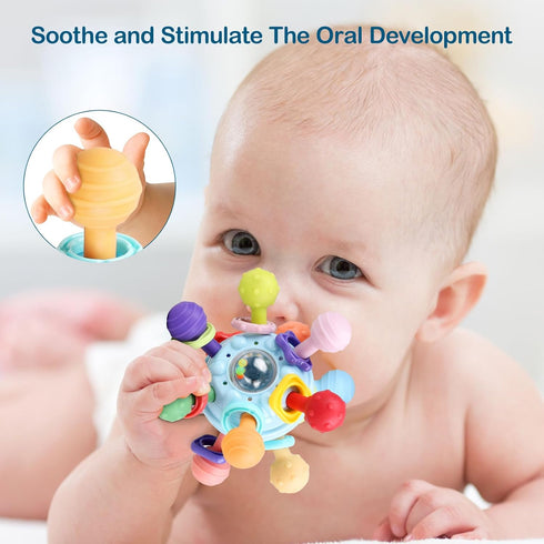 Baby Sensory Teething Toys - Montessori Teether Toys for Babies 0-6 6-12 Months, Infant Developmental Learning Toys for 0 3 6 9 12 18 Months Newbo...
