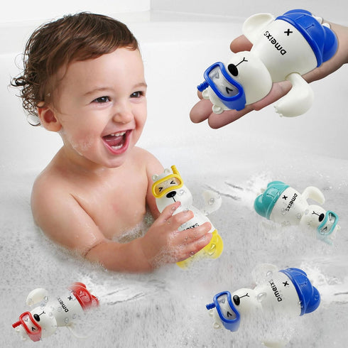 2024 Upgrade Bath Toys for Toddlers 1-3 Year Old, 4-Pack Wind Up Baby Bathtub Toys Shower Beach Swimming Pool Games Floating Water Play Toys Baby ...