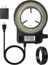 Microscope Light Microscope LED Ring Light Illuminator, Electronic Industry Microscope Ring Lamp 144 LED Bubbles for Lab Monocular Binocular Trino...