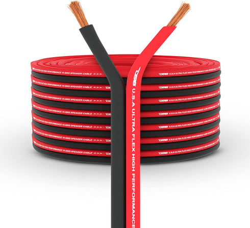 DS18 SW-18GA-100RB Ultra Flex Speaker Wire Red and Black 100FT - Speaker Cable for Audio Applications...