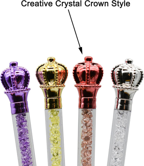Maydahui 24PCS Crown Ballpoint Pen Retractable Crystal Quicksand Pens Novelty Bling Pen Black Ink for Girls Party School...