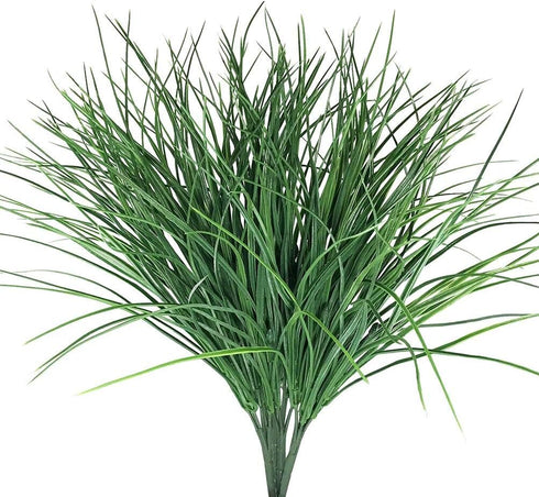 4pcs Artificial Fake Grass Plants Flowers Faux Plastic Wheat Grass Outdoor UV Resistant Greenery Shrubs Plant for Outdoor Planters Wedding Indoor ...