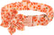 Fall Girl Dog Collar Flower Tie,Orange Maple Leafs Rugby Floral Dog Collar with Safety Metal Buckle Adjustable Puppy Collars for Small Medium Larg...