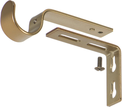 Ivilon Adjustable Brackets for Curtain Rods - for 7/8 or 1 Inch Rods. Set of 2 - Warm Gold...