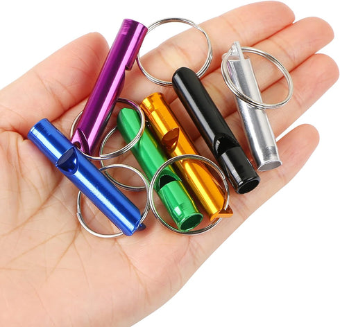 12 pcs Emergency Whistle with Key Chain, Aluminum Extra Loud Safety Survival Whistle Keychain for Outdoor Sports Camping Hiking Boating Hunting, 6...