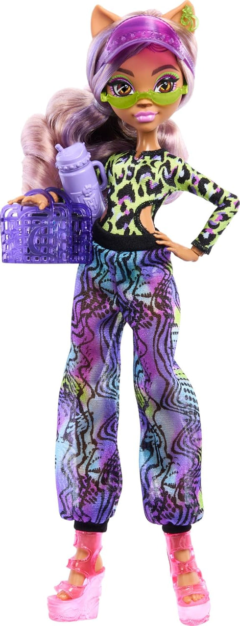 Monster High Scare-adise Island Clawdeen Wolf Doll with Swimsuit, Joggers & Beach Accessories like Visor, Water Bottle, & Book...
