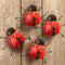 Metal Ladybugs Garden Wall Art Decor Cute Ladybugs Wall Sculptures & Statues Outdoor Decoration Yard Lawn Porch Fence Ornaments, Set of 4...