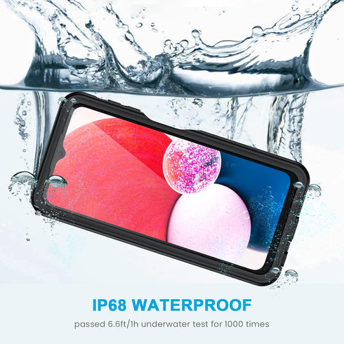 Lanhiem Samsung A13 LTE 4G Case, (NOT for 5G) IP68 Waterproof Dustproof Case with Built-in Screen Protector, Full Body Heavy Duty Shockproof Prote...