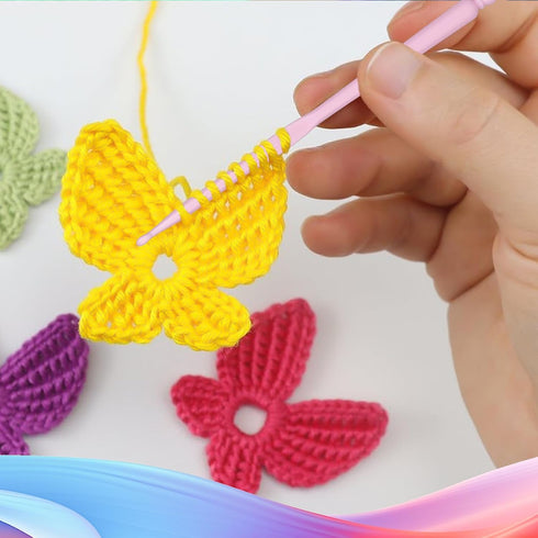 12 Pcs Plastic Crochet Hooks Different Sizes (2.0-10.0 mm) Ergonomic Handle Crochet Knitting Needles Set Craft Yarn Weaving Tools for Hat Gloves S...