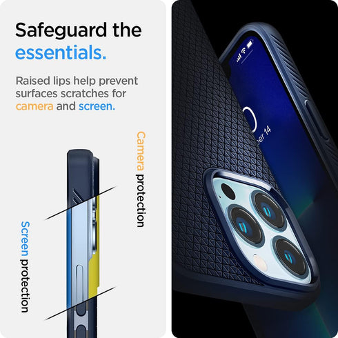 Spigen Liquid Air Designed for iPhone 13 Pro Case (2021) - Navy Blue...