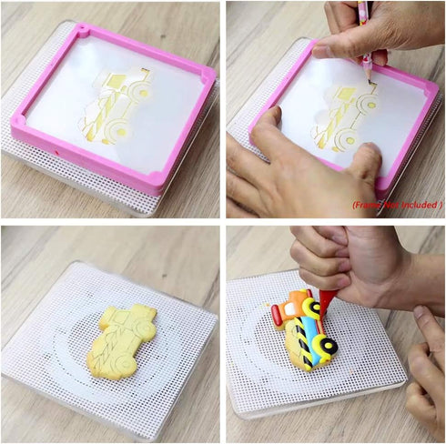Transportation/Vehicles Cookie Cutters with Matching Cookie Stencils -Set of 16-8Pcs Cookie Cutter and 8Pcs Stencils, Include Truck, Tractor, Fire...
