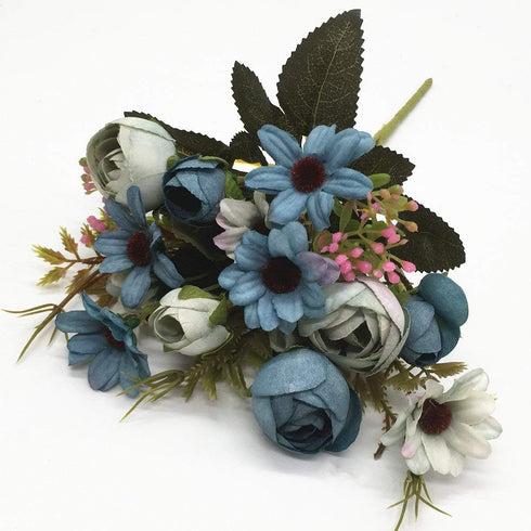 CATTREE Artificial Peony Bud Mixed Flowers, 4pcs Plastic Plants Silk Fake Flowers Bouquet Bridal Home Garden Office Kitchen Bathroom Table Centerp...