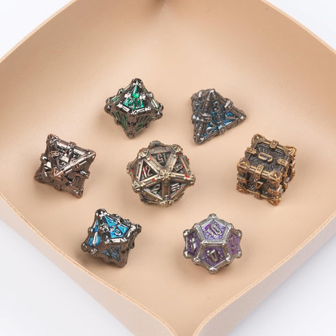 Metal DND Dice Set, Skull Series DND Dice 7-Pieces Metal Polyhedral Dice Set with Gift Box for Dungeons and Dragons Role Playing Games?Red Copper?...