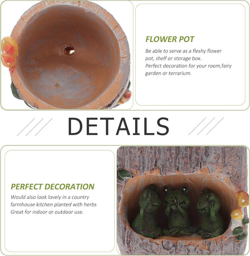 Cute Green Frog Flower Sedum Succulent Pot Planter Bonsai Trough Box Plant Bed Office Desk Home Garden Pot Decor...