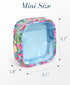 Clear Cosmetic Bag Mini Makeup Bag Transparent Toiletry Bag Travel Makeup Bag Small Pouch with Clear Interior Pocket and D-ring (Mini, Tropical)...