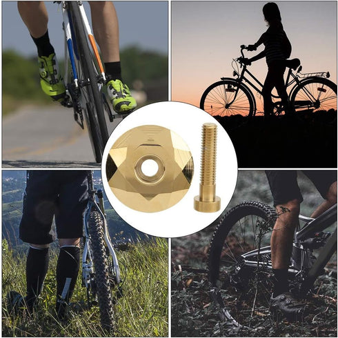 Bicycle Al Alloy Headset Topcover & Screw Mountain Bike Headset Stem Topcover Cover for Bicycle Modification Accessories(gold)...