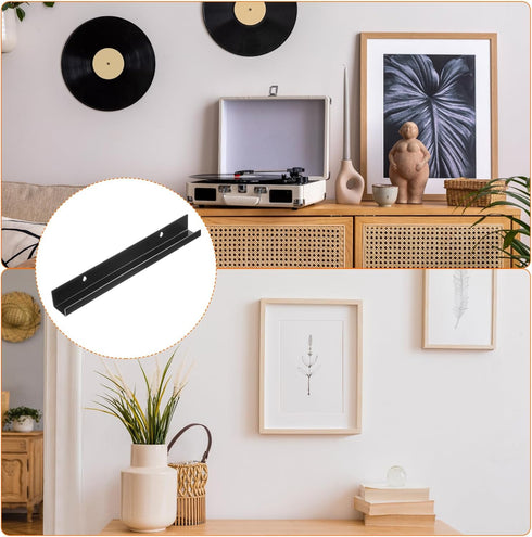 MECCANIXITY 6 Pack Acrylic Shelves for Wall Storage, 4 Inch Floating Shelves Display Shelf for Bathroom, Bedroom, Living Room, Home Decor, Black...