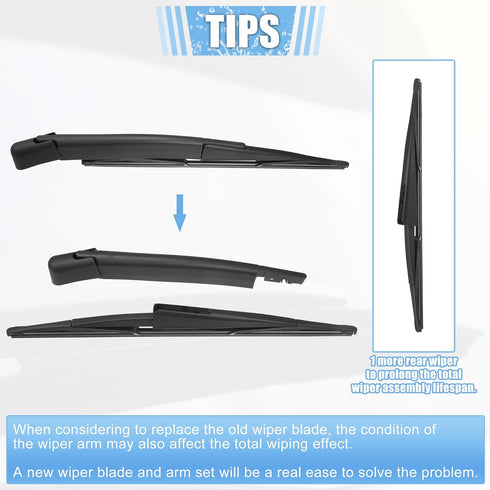ACROPIX Rear Windshield Wiper Blade Arm Set Back Wiper Assembly Replacement Fit for Ford Expedition 2009-2017 for Lincoln Navigator 2009-2016 - Pa...