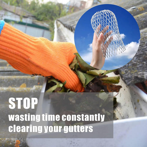 10 Pack Gutter Guards - 3.5 Inch Gutter Downspout Guard, Expandable Aluminium Filter Strainers for Blocking Leaves and Debris, Gutter Strainer Pro...