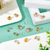UNICRAFTALE 18 Sets 3 Sizes Stainless Steel Stud Earring Findings Stud Earring Cabochons Tray 6/8/10mm Golden DIY Blank Dome Earring Making Kits w...