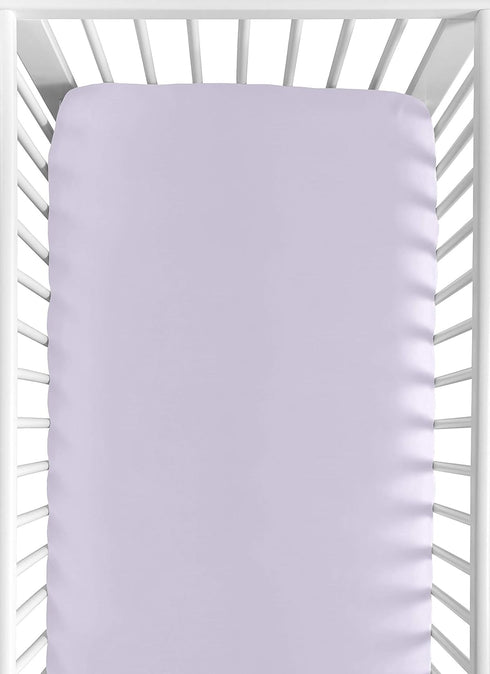 Sweet Jojo Designs Lavender Purple Baby or Toddler Fitted Crib Sheet for Watercolor Floral Collection...