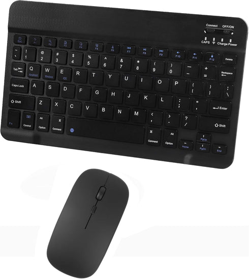 Bluetooth Wireless Keyboard and Mouse Combo,Ultra-Slim Ergonomic Small Rechargeable Bluetooth Keyboard Mouse Set for Apple iPad iPhone Samsung Tab...