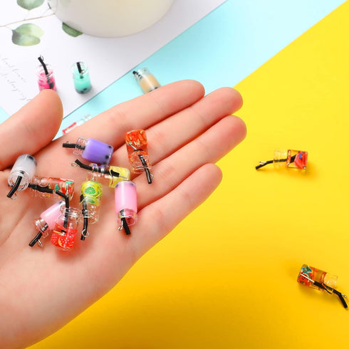 Hicarer 104 Pcs Milk Tea Charms Mini Colorful Bottle Charms Fruit Juice Pendant for DIY Jewelry Craft Earring Keychain...