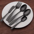 O.C.E. 5-Piece Matte Black Serving Flatware Silverware Set, Utensil Set of Stainless Steel, Satin Finish, Hostess Tableware Serving Set, Dishwashe...