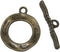 28 Sets Bronze Tone Antiqued Round Hammered Bracelet Toggle Clasps - Findings, DIY Crafts, Jewelry Making...