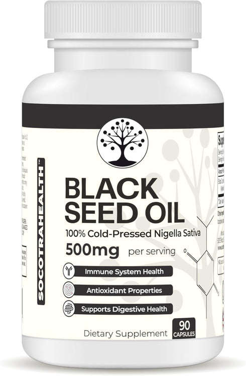 Black Seed Oil - 100% Cold-Pressed Black Cumin Nigella Sativa - Antioxidant, Immune and Digestive System Support - Non-GMO, Gluten Free - 500 mg p...