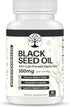 Black Seed Oil - 100% Cold-Pressed Black Cumin Nigella Sativa - Antioxidant, Immune and Digestive System Support - Non-GMO, Gluten Free - 500 mg p...